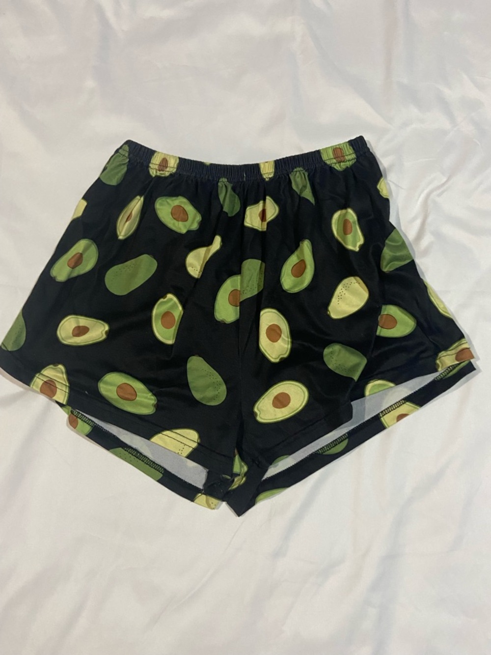 SHEIN Black Avocado Print Athletic Lounge Shorts